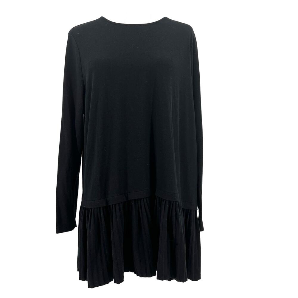 J. Jill Women’s XL Ruched Hem‎ Black Soft Cozy Sweater